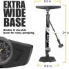 imageBV Bicycle Pump Durable Bike Floor Pump 1724 inch Smart Valve Head 160 psi Automatically Reversible Presta and SchraderBlack Full Size