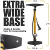 imageBV Bicycle Pump Durable Bike Floor Pump 1724 inch Smart Valve Head 160 psi Automatically Reversible Presta and SchraderDark Yellow