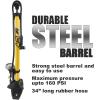 imageBV Bicycle Pump Durable Bike Floor Pump 1724 inch Smart Valve Head 160 psi Automatically Reversible Presta and SchraderDark Yellow