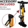 imageBV Bicycle Pump Durable Bike Floor Pump 1724 inch Smart Valve Head 160 psi Automatically Reversible Presta and SchraderHoney Yellow  Petite