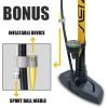 imageBV Bicycle Pump Durable Bike Floor Pump 1724 inch Smart Valve Head 160 psi Automatically Reversible Presta and SchraderHoney Yellow Full Size