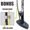 imageBV Bicycle Pump Durable Bike Floor Pump 1724 inch Smart Valve Head 160 psi Automatically Reversible Presta and SchraderSilver Full Size