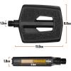 imageBV Bike Pedals with Replaceable Pins  Flat Lightweight ampamp Durable Bicycle Pedals with Great Grip  Made of Alloy Steel ampamp Plastic  Ideal for BMX Dirt Jumper Hybrid Bikes ampamp as MTB  Adult FitPd2 Nylon Body  Cnc Axle