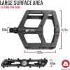 imageBV Bike Pedals with Replaceable Pins  Flat Lightweight ampamp Durable Bicycle Pedals with Great Grip  Made of Alloy Steel ampamp Plastic  Ideal for BMX Dirt Jumper Hybrid Bikes ampamp as MTB  Adult FitPd018 Cnc Body  Cnc Axle