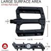 imageBV Bike Pedals with Replaceable Pins  Flat Lightweight ampamp Durable Bicycle Pedals with Great Grip  Made of Alloy Steel ampamp Plastic  Ideal for BMX Dirt Jumper Hybrid Bikes ampamp as MTB  Adult FitPd532 Nylon Body  Cnc Axle
