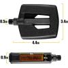imageBV Bike Pedals with Replaceable Pins  Flat Lightweight ampamp Durable Bicycle Pedals with Great Grip  Made of Alloy Steel ampamp Plastic  Ideal for BMX Dirt Jumper Hybrid Bikes ampamp as MTB  Adult FitPd2eco Pp Body  Boron Steel Axle
