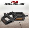 imageBV Bike Pedals with Replaceable Pins  Flat Lightweight ampamp Durable Bicycle Pedals with Great Grip  Made of Alloy Steel ampamp Plastic  Ideal for BMX Dirt Jumper Hybrid Bikes ampamp as MTB  Adult FitPd6 Nylon Body  Boron Steel Axle