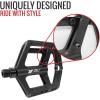 imageBV Bike Pedals with Replaceable Pins  Flat Lightweight ampamp Durable Bicycle Pedals with Great Grip  Made of Alloy Steel ampamp Plastic  Ideal for BMX Dirt Jumper Hybrid Bikes ampamp as MTB  Adult FitPd018 Cnc Body  Cnc Axle