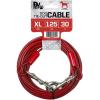 imageBV Dog Tie Out Cable 30 Feet  Heavy Duty Dog Lead Up to 125 Pounds  Reflective ampamp RustFree with Quick Release Swivel Clips ampamp 360 Rotating Clasp  TangleFree Dogs Runner for Yard Red Single125lbs 30ft Red