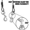 imageBV Dog Tie Out Cable 30 Feet  Heavy Duty Dog Lead Up to 125 Pounds  Reflective ampamp RustFree with Quick Release Swivel Clips ampamp 360 Rotating Clasp  TangleFree Dogs Runner for Yard Red Single250lbs 25ft Grey