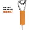 imageBV Dog Tie Out Cable 30 Feet  Heavy Duty Dog Lead Up to 125 Pounds  Reflective ampamp RustFree with Quick Release Swivel Clips ampamp 360 Rotating Clasp  TangleFree Dogs Runner for Yard Red Single90lbs 25ft Silver