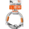 imageBV Dog Tie Out Cable 30 Feet  Heavy Duty Dog Lead Up to 125 Pounds  Reflective ampamp RustFree with Quick Release Swivel Clips ampamp 360 Rotating Clasp  TangleFree Dogs Runner for Yard Red Single90lbs 25ft Silver