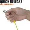 imageBV Dog Tie Out Cable 30 Feet  Heavy Duty Dog Lead Up to 125 Pounds  Reflective ampamp RustFree with Quick Release Swivel Clips ampamp 360 Rotating Clasp  TangleFree Dogs Runner for Yard Red Single35lbs 15ft Yellow