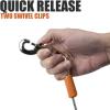 imageBV Dog Tie Out Cable 30 Feet  Heavy Duty Dog Lead Up to 125 Pounds  Reflective ampamp RustFree with Quick Release Swivel Clips ampamp 360 Rotating Clasp  TangleFree Dogs Runner for Yard Red Single90lbs 25ft Silver