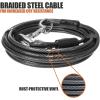 imageBV Dog Tie Out Cable 30 Feet  Heavy Duty Dog Lead Up to 125 Pounds  Reflective ampamp RustFree with Quick Release Swivel Clips ampamp 360 Rotating Clasp  TangleFree Dogs Runner for Yard Red Single250lbs 25ft Grey