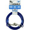 imageBV Dog Tie Out Cable 30 Feet  Heavy Duty Dog Lead Up to 125 Pounds  Reflective ampamp RustFree with Quick Release Swivel Clips ampamp 360 Rotating Clasp  TangleFree Dogs Runner for Yard Red Single60lbs 25ft Blue