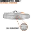 imageBV Dog Tie Out Cable 30 Feet  Heavy Duty Dog Lead Up to 125 Pounds  Reflective ampamp RustFree with Quick Release Swivel Clips ampamp 360 Rotating Clasp  TangleFree Dogs Runner for Yard Red Single90lbs 25ft Silver