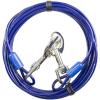 imageBV Dog Tie Out Cable 30 Feet  Heavy Duty Dog Lead Up to 125 Pounds  Reflective ampamp RustFree with Quick Release Swivel Clips ampamp 360 Rotating Clasp  TangleFree Dogs Runner for Yard Red Single60lbs 15ft Blue