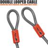 imageBV HeavyDuty 15FT Security Cable with Loops  10mm 38 Inch CutResistant Braided Steel Cable  Versatile ampamp Weatherproof  Security Chain for Padlock Chain Lock Wire LockPair
