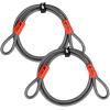 imageBV HeavyDuty 15FT Security Cable with Loops  10mm 38 Inch CutResistant Braided Steel Cable  Versatile ampamp Weatherproof  Security Chain for Padlock Chain Lock Wire LockPair