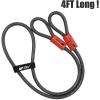 imageBV HeavyDuty 15FT Security Cable with Loops  10mm 38 Inch CutResistant Braided Steel Cable  Versatile ampamp Weatherproof  Security Chain for Padlock Chain Lock Wire LockPair