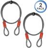 imageBV HeavyDuty 15FT Security Cable with Loops  10mm 38 Inch CutResistant Braided Steel Cable  Versatile ampamp Weatherproof  Security Chain for Padlock Chain Lock Wire LockPair