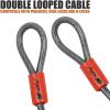 imageBV HeavyDuty 15FT Security Cable with Loops  10mm 38 Inch CutResistant Braided Steel Cable  Versatile ampamp Weatherproof  Security Chain for Padlock Chain Lock Wire LockSingle