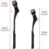 imageBV Rear Bike Stand for 24quot28quot Bikes  Adjustable Bike Kickstand for Adult Bike with 8 Height Levels NonSlip Foot ampamp Clamp Grip  WeatherResistant Aluminum Alloy Bicycle Stand for Road Mountain BMXBlack