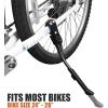 imageBV Rear Bike Stand for 24quot28quot Bikes  Adjustable Bike Kickstand for Adult Bike with 8 Height Levels NonSlip Foot ampamp Clamp Grip  WeatherResistant Aluminum Alloy Bicycle Stand for Road Mountain BMXBlack