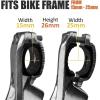 imageBV Rear Bike Stand for 24quot28quot Bikes  Adjustable Bike Kickstand for Adult Bike with 8 Height Levels NonSlip Foot ampamp Clamp Grip  WeatherResistant Aluminum Alloy Bicycle Stand for Road Mountain BMXSilver
