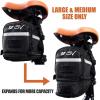 imageBV StrapOn Bike Bag with Reflective Material  Capacious Saddle Bag with Seperate Divider for Small Items ampamp Room for All Your Essentials  Bike Pouch with Taillight Hanger for Maximum SafetyMedium