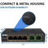 imageBVTech 6 Port PoE Switch 4 PoE Ports with 2 Ethernet Uplink and Extend Function  60W  8023at  1 High Power PoE Port Desktop Fanless Design  Plug ampamp Play  Sturdy Metal HousingMegabit2 Uplinks