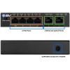 imageBVTech 6 Port PoE Switch 4 PoE Ports with 2 Ethernet Uplink and Extend Function  60W  8023at  1 High Power PoE Port Desktop Fanless Design  Plug ampamp Play  Sturdy Metal HousingMegabit2 Uplinks
