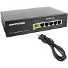 imageBVTech 6 Port PoE Switch 4 PoE Ports with 2 Ethernet Uplink and Extend Function  60W  8023at  1 High Power PoE Port Desktop Fanless Design  Plug ampamp Play  Sturdy Metal HousingPOESW501G