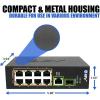 imageBVTech 8 Port PoE Switch with 1 Gigabit Uplink and Industrial DIN Rail  Power Over Ethernet Network Switch for IP Cameras VoIP Phones Wireless APs  IEEE8023afat Wide Temperature RangePOESW802DIN