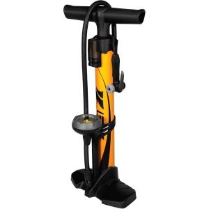 imageBV Bicycle Pump Durable Bike Floor Pump 1724 inch Smart Valve Head 160 psi Automatically Reversible Presta and SchraderHoney Yellow  Petite