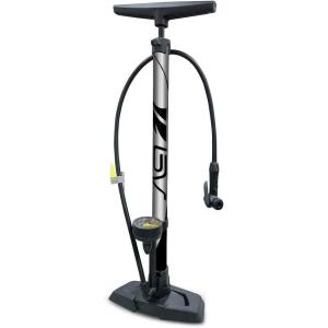 imageBV Bicycle Pump Durable Bike Floor Pump 1724 inch Smart Valve Head 160 psi Automatically Reversible Presta and SchraderSilver Full Size