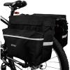 imageBV 26L Rear Bike Bag  Bike Saddle Bag with 4 Zippered Compartments ampamp Adjustable Hooks  WaterResistant Bike Bags for Bicycles with Reflective Trim Taillight Hanger ampamp Handle  Fits Most RacksBlack