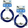 imageBV Dog Tie Out Cable 30 Feet  Heavy Duty Dog Lead Up to 125 Pounds  Reflective ampamp RustFree with Quick Release Swivel Clips ampamp 360 Rotating Clasp  TangleFree Dogs Runner for Yard Red Single60lbs 25ft Blue
