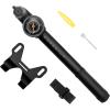 imageBV Mini Bike Pump Portable Frame Pump Shock Pump for Bike Shock Air Ball Pump Inflator with Ball Pump Needles Mini Pump Fits Presta ampamp Schrader Smart ValveMini Pump with Gauge