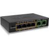 imageBVTech 6 Port PoE Switch 4 PoE Ports with 2 Ethernet Uplink and Extend Function  60W  8023at  1 High Power PoE Port Desktop Fanless Design  Plug ampamp Play  Sturdy Metal HousingMegabit2 Uplinks