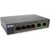 imageBVTech 6 Port PoE Switch 4 PoE Ports with 2 Ethernet Uplink and Extend Function  60W  8023at  1 High Power PoE Port Desktop Fanless Design  Plug ampamp Play  Sturdy Metal HousingGigabit2 Uplinks