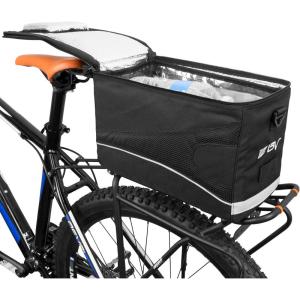 imageBV Bike Bag  Rear Bike Saddle Bag with Secure Velcro Mount ampamp Shoulder Strap  Pump Holder Bottle Pocket ampamp Reflective Trim  Ideal for Work Commute ampamp Everyday Cycling  Bike Bags for BicyclesInsulated Cooler Bag