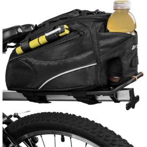 imageBV Bike Bag  Rear Bike Saddle Bag with Secure Velcro Mount ampamp Shoulder Strap  Pump Holder Bottle Pocket ampamp Reflective Trim  Ideal for Work Commute ampamp Everyday Cycling  Bike Bags for BicyclesTrunk Bag