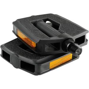 imageBV Bike Pedals with Replaceable Pins  Flat Lightweight ampamp Durable Bicycle Pedals with Great Grip  Made of Alloy Steel ampamp Plastic  Ideal for BMX Dirt Jumper Hybrid Bikes ampamp as MTB  Adult FitPd2eco Pp Body  Boron Steel Axle