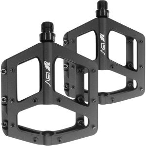 imageBV Bike Pedals with Replaceable Pins  Flat Lightweight ampamp Durable Bicycle Pedals with Great Grip  Made of Alloy Steel ampamp Plastic  Ideal for BMX Dirt Jumper Hybrid Bikes ampamp as MTB  Adult FitPd018 Cnc Body  Cnc Axle