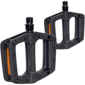 imageBV Bike Pedals with Replaceable Pins  Flat Lightweight ampamp Durable Bicycle Pedals with Great Grip  Made of Alloy Steel ampamp Plastic  Ideal for BMX Dirt Jumper Hybrid Bikes ampamp as MTB  Adult FitPd6 Nylon Body  Boron Steel Axle