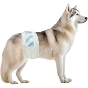 imageBV Dog Diapers Male XSmall Waist 914 in Super Absorbent  50 Count Disposable  Doggie Diapers with Wetness Indicator  Adjustable Male Dog Wraps  Ideal for IncontinenceTrainingLarge