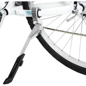 imageBV Rear Bike Stand for 24quot28quot Bikes  Adjustable Bike Kickstand for Adult Bike with 8 Height Levels NonSlip Foot ampamp Clamp Grip  WeatherResistant Aluminum Alloy Bicycle Stand for Road Mountain BMXSilver