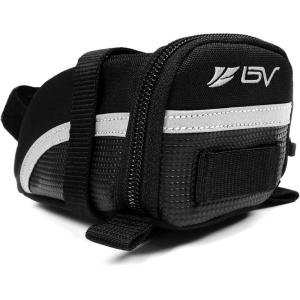 imageBV StrapOn Bike Bag with Reflective Material  Capacious Saddle Bag with Seperate Divider for Small Items ampamp Room for All Your Essentials  Bike Pouch with Taillight Hanger for Maximum SafetySmall
